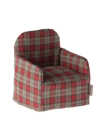 Maileg Chair, Mouse - Red Checker