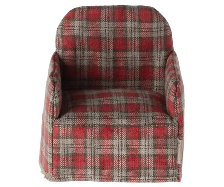Maileg Chair, Mouse - Red Checker