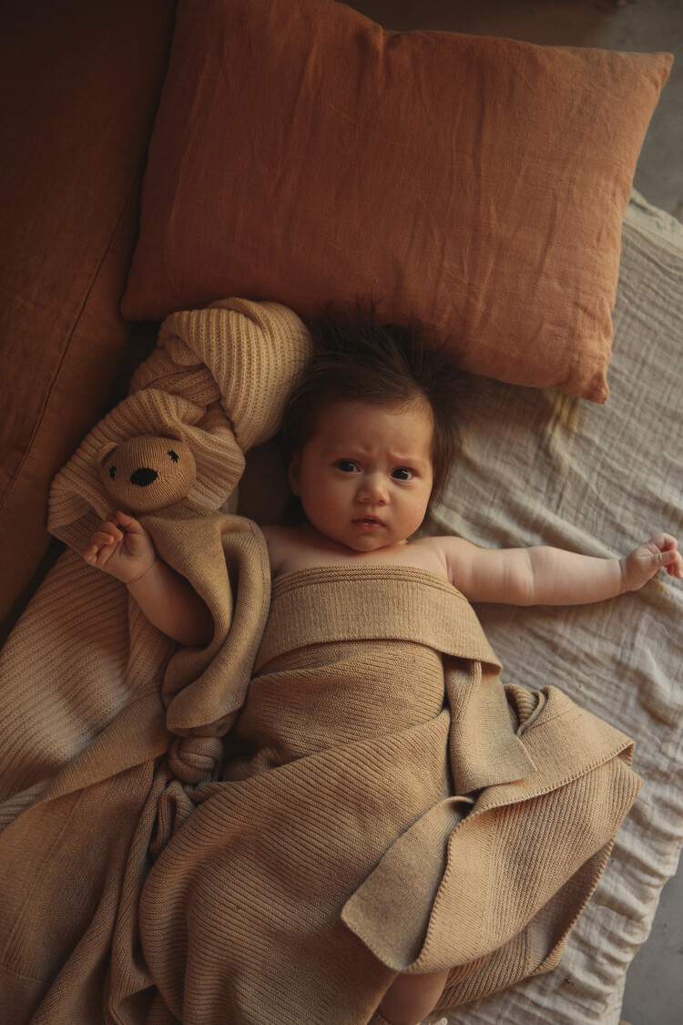 Hvid Blanket Gust - Sand