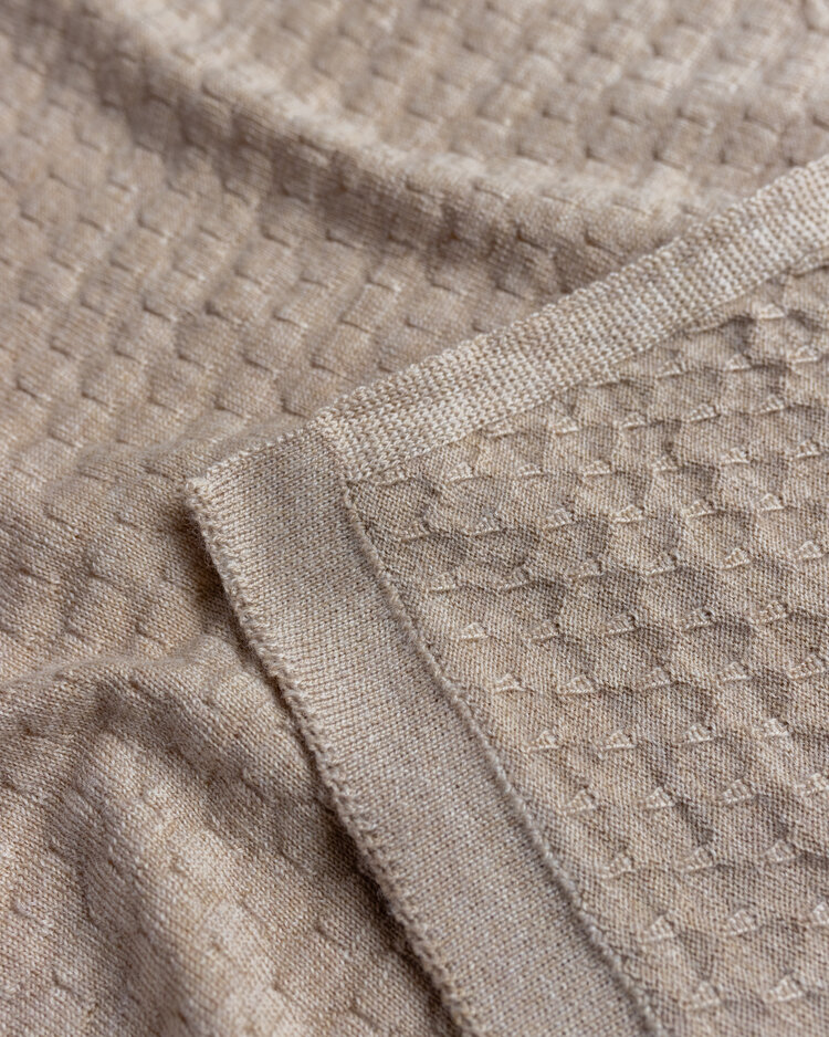 Hvid Blanket Frankie - Sand