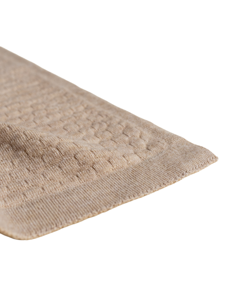 Hvid Blanket Frankie - Sand