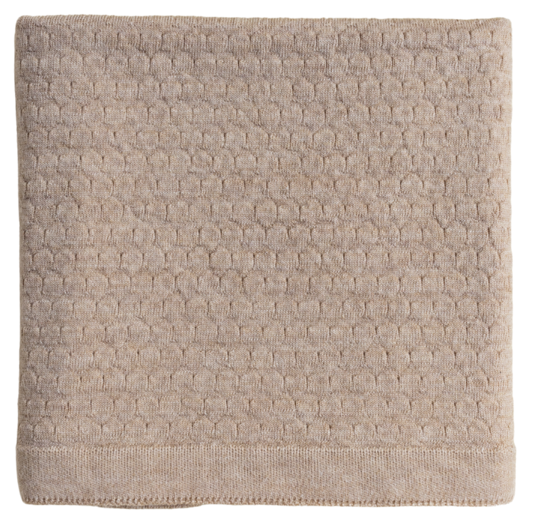 Hvid Blanket Frankie - Sand