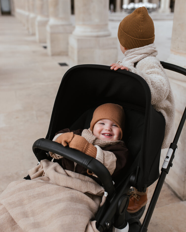 Hvid Blanket Freddie - Sand