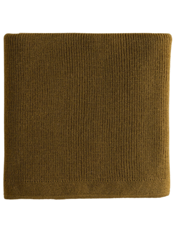 Hvid Blanket Felix - Mustard