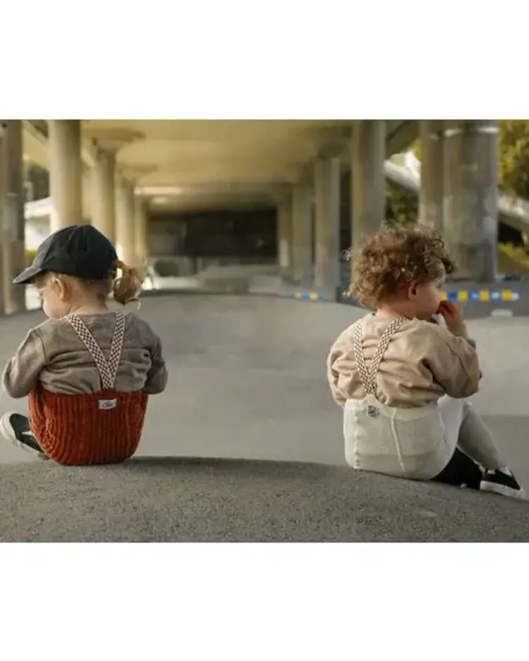 Silas Granny Teddy Footless Cotton Tights - Cinnamon Checked