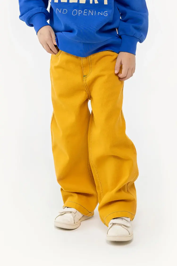 Tiny Cottons Straight Contrast Jeans - Mustard