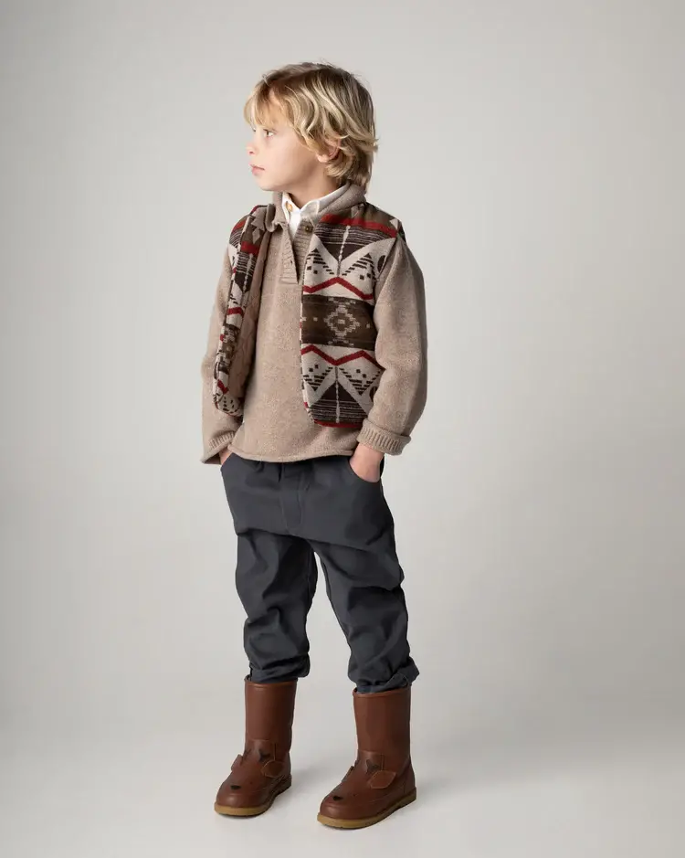 Donsje Amsterdam Ginys Gilet - Dusty Brown Melange