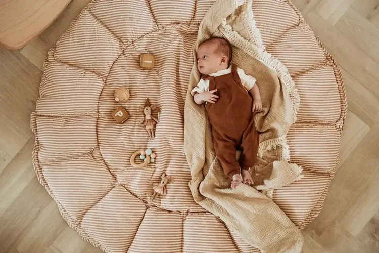 Play&Go Bloom Organic Babymat - Stripes Brown