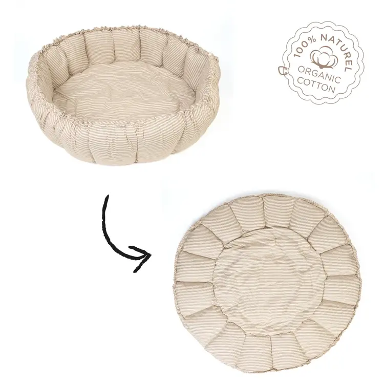 Play&Go Bloom Organic Babymat - Stripes Blue