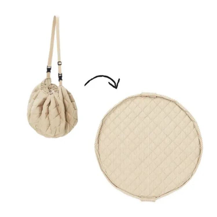 Play&Go Organic Babymat - Stripes Brown