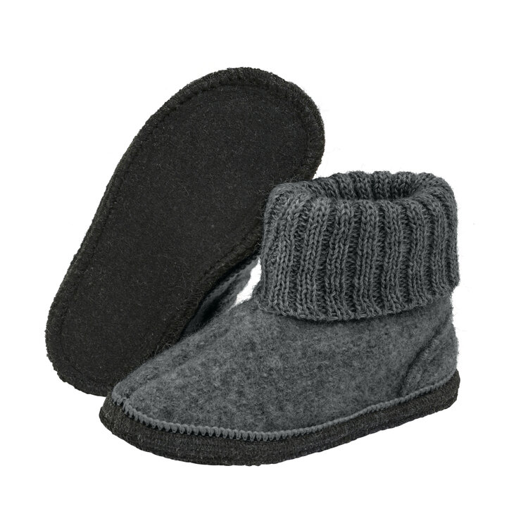 Huttelihut Slippers Wool - Medium Grey Melange