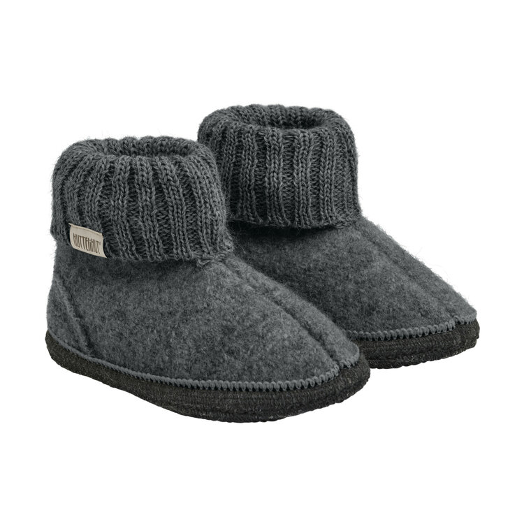 Huttelihut Slippers Wool - Medium Grey Melange