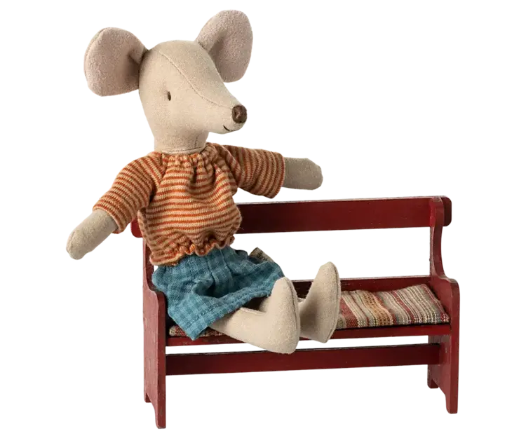 Maileg Bench, Mouse - Red