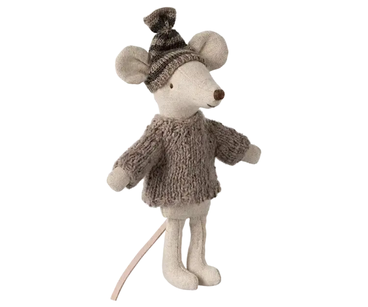 Maileg Knitted sweater and hat, Big brother mouse