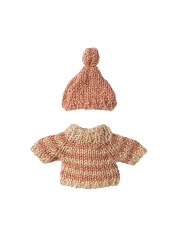 Maileg Knitted sweater and hat, Big sister mouse