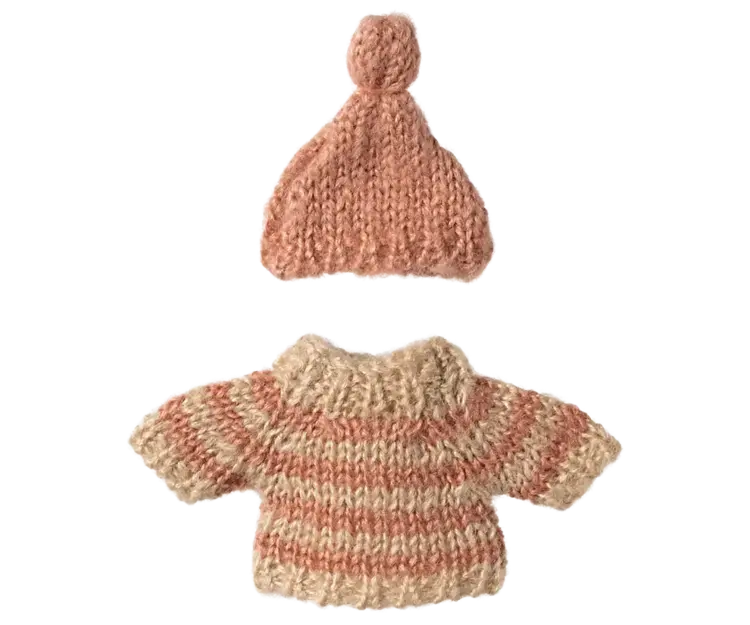 Maileg Knitted sweater and hat, Big sister mouse