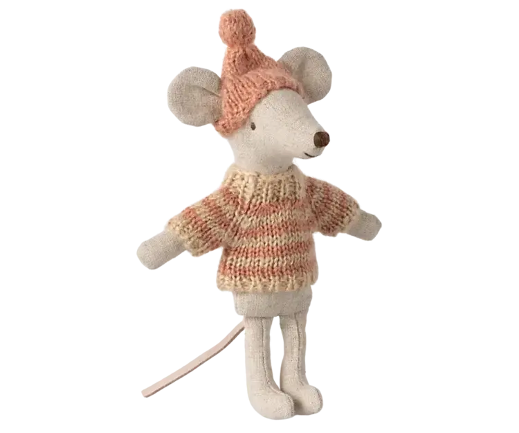 Maileg Knitted sweater and hat, Big sister mouse