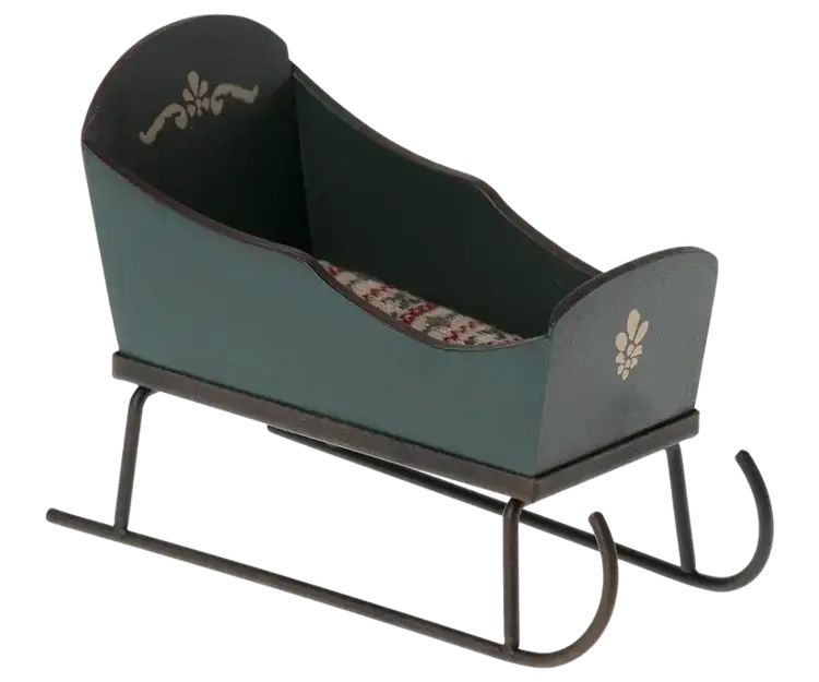 Maileg Sleigh, Mouse - Green