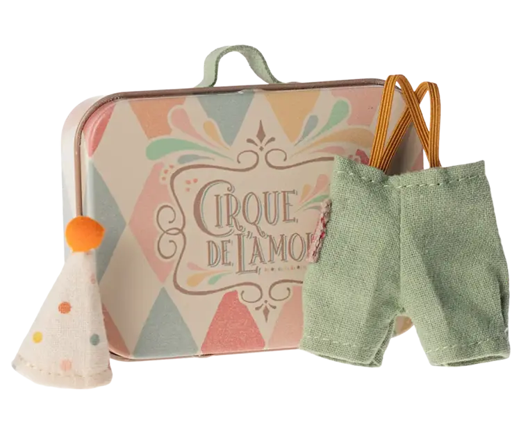 Maileg Clown Clothes In Suitcase, Little Brother Mouse