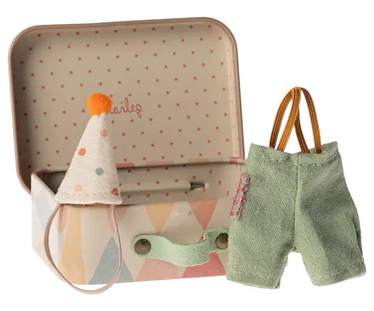 Maileg Clown Clothes In Suitcase, Little Brother Mouse