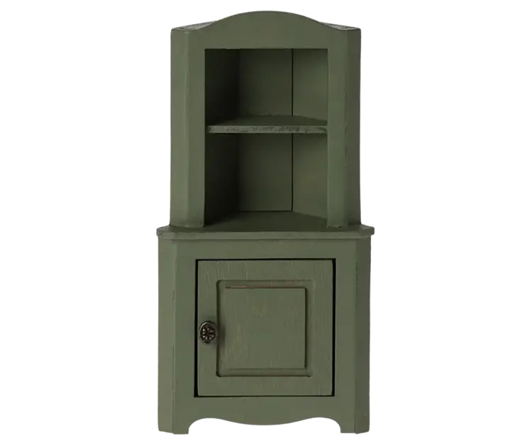 Maileg Corner Cabinet, Mouse - Dark Green