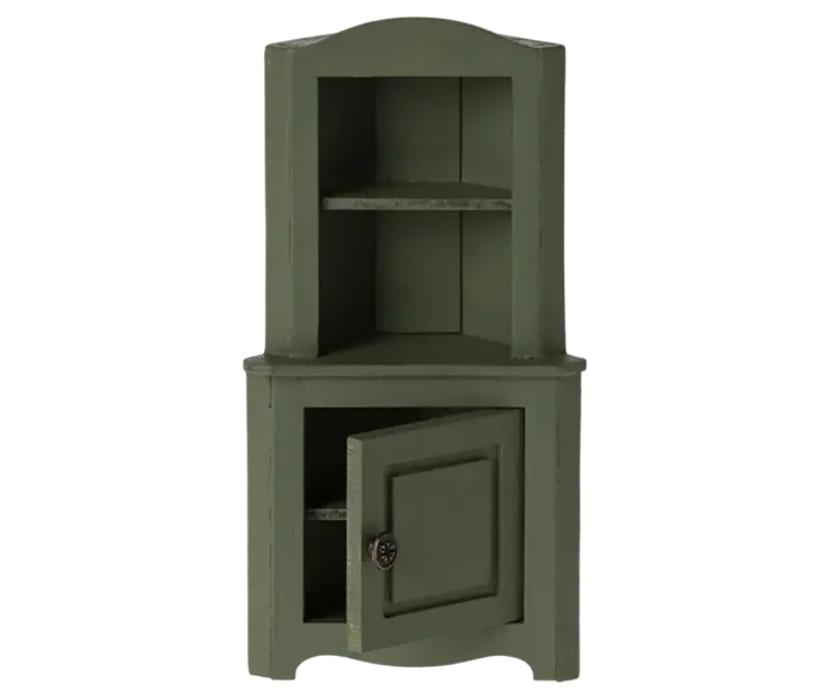 Maileg Corner Cabinet, Mouse - Dark Green