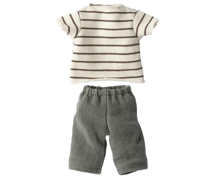 Maileg Striped Blouse And Pants, Size 2