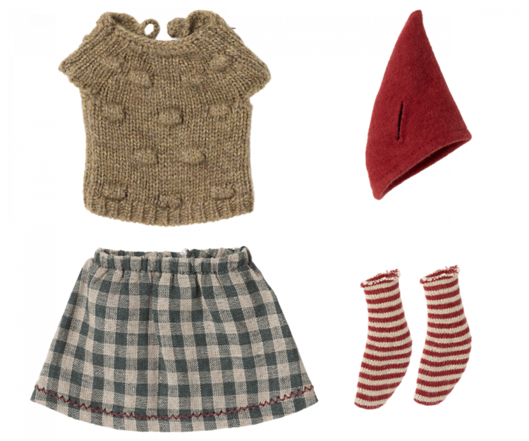 Maileg Christmas Clothes, Medium Mouse - Girl