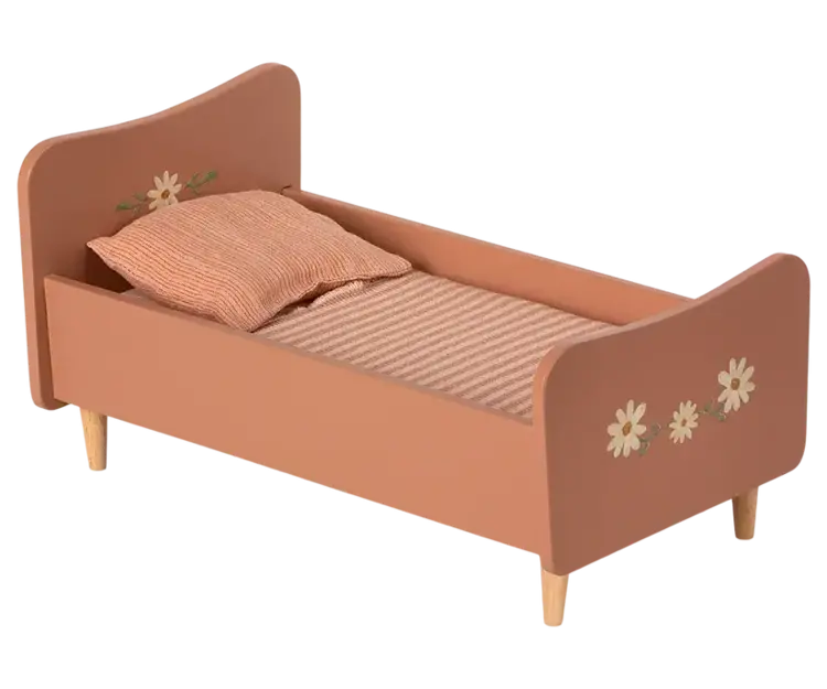 Maileg Wooden Bed, Mini - Rose