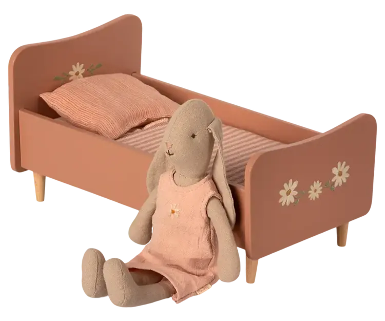 Maileg Wooden Bed, Mini - Rose