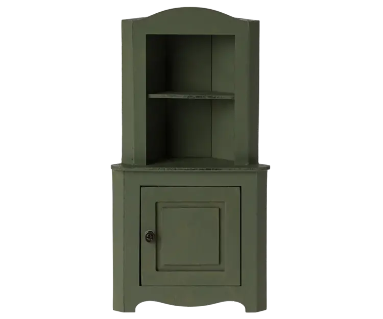 Maileg Miniature Corner Cabinet - Dark Green