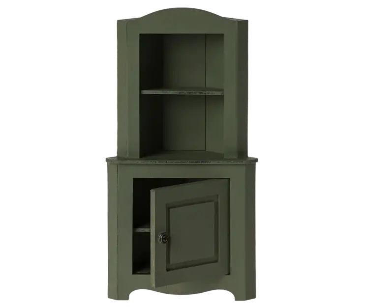 Maileg Miniature Corner Cabinet - Dark Green