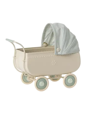 Maileg Pram, Micro - Blue