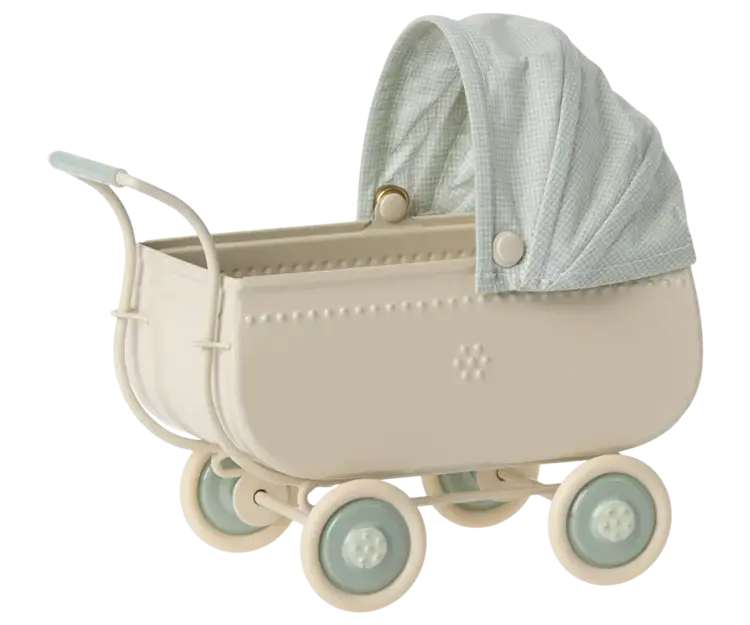 Maileg Pram, Micro - Blue
