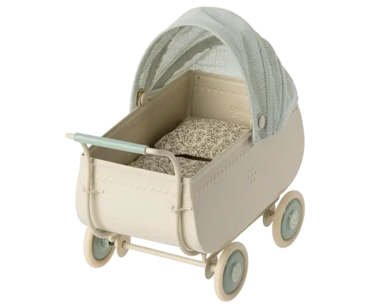 Maileg Pram, Micro - Blue