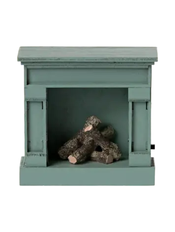 Maileg Fireplace, Mouse - Blue