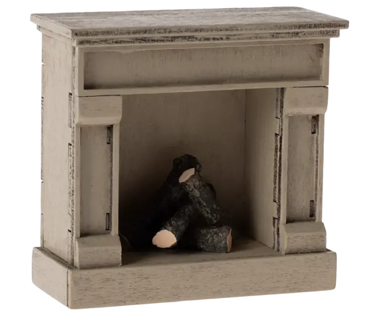 Maileg Fireplace, Mouse - Off white