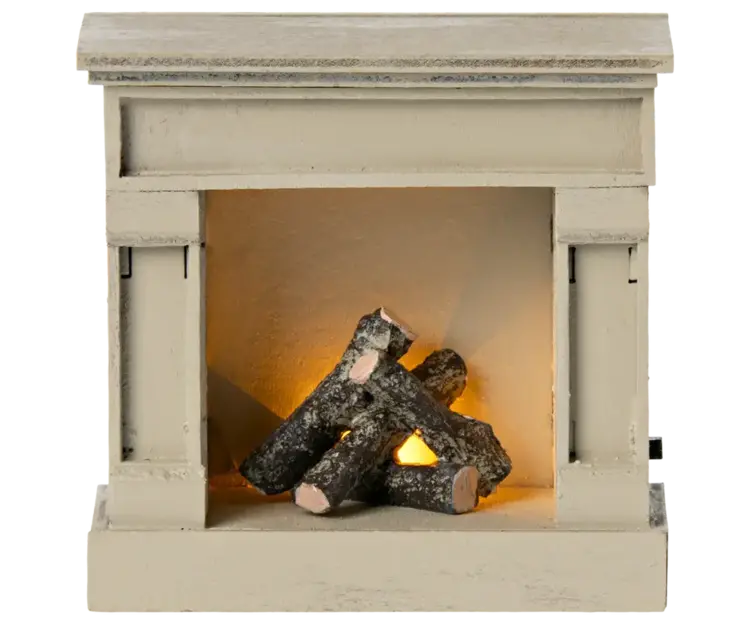 Maileg Fireplace, Mouse - Off white