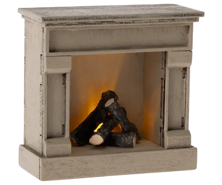 Maileg Fireplace, Mouse - Off white