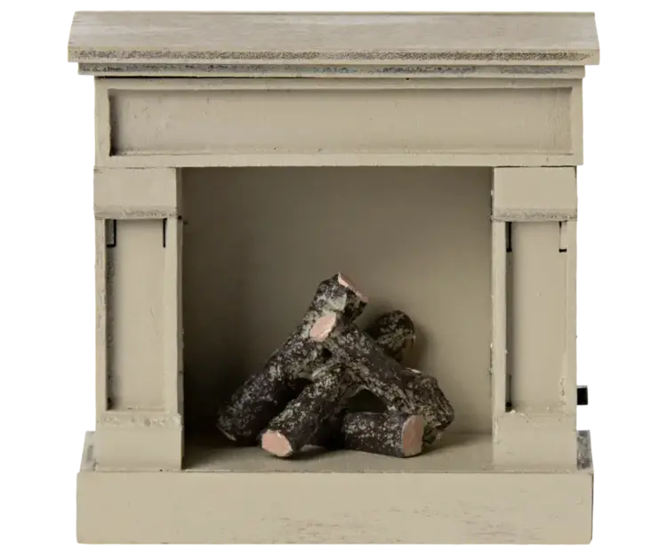 Maileg Fireplace, Mouse - Off white