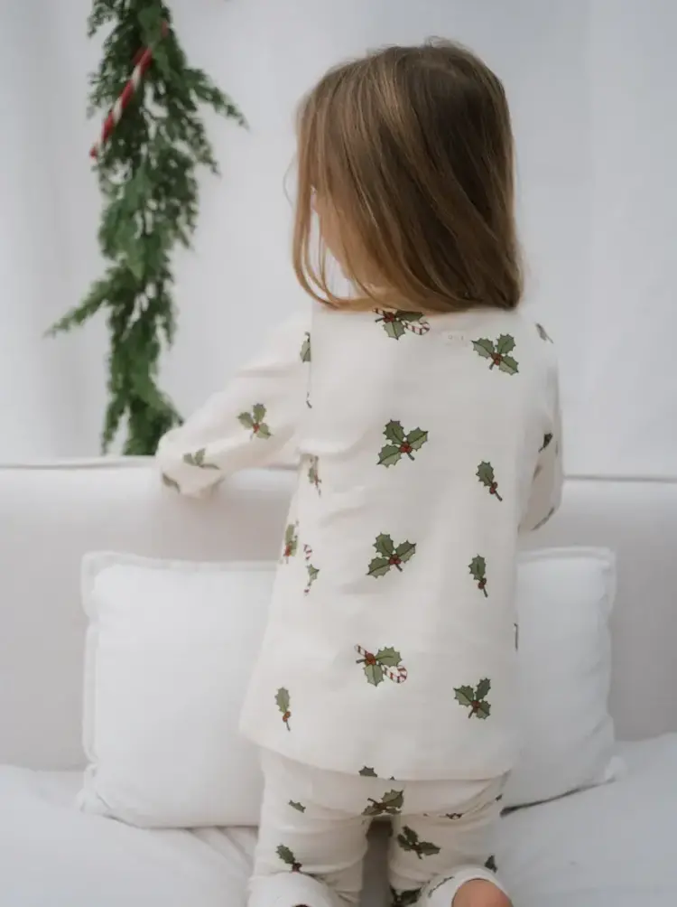 Organic Zoo Christmas Holly Pyjamas