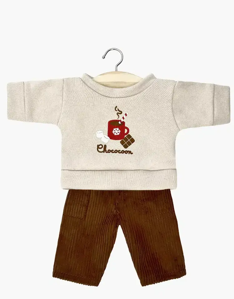 Minikane Poppenset Sweatshirt & Samy Broek Jean-Claude 'Chococoon'