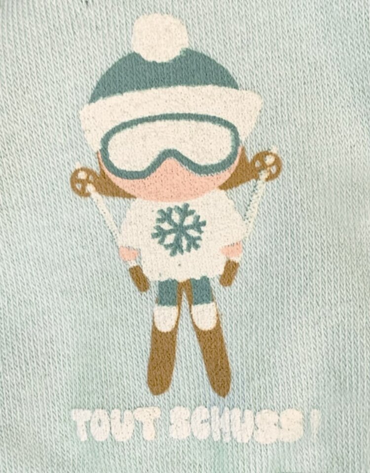 Minikane Jean-Claude “All schuss” Fleece Top En Eucalyptus Jacquard Broekje