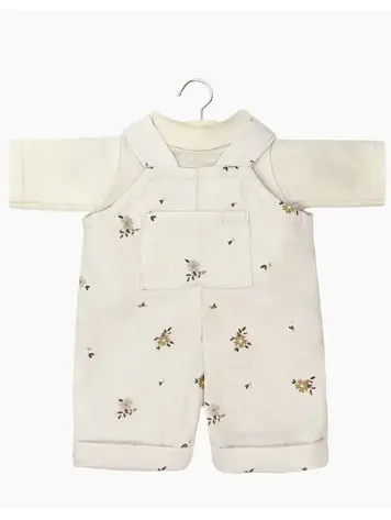 Minikane Antoinette Set, Ecru Jersey Undershirt And Madène Overalls