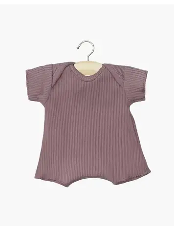 Minikane Baby's - Paarse Geribbelde Poppen Onesie