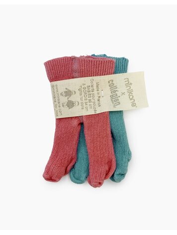 Minikane Pack Of 2 Lychee/Lagoon Pink Tights