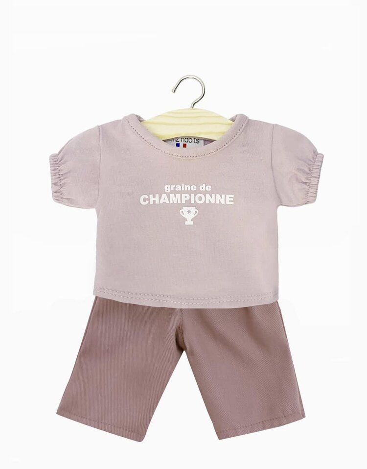 Minikane Minikane X Delage – Set Van T-shirt “Graine de Championne” en Roze Jeans