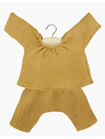 Minikane Jana Set In Camel Cotton Gauze