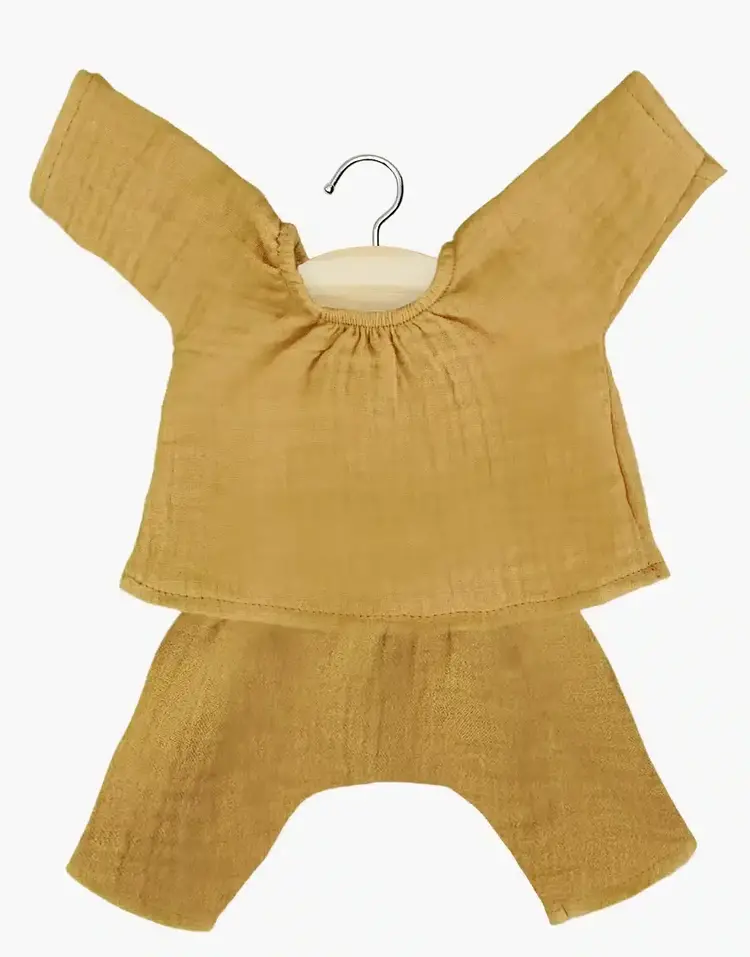 Minikane Jana Set In Camel Cotton Gauze