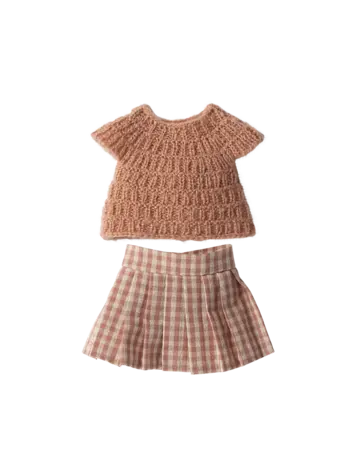 Maileg Knitted Shirt And Skirt, Size 3